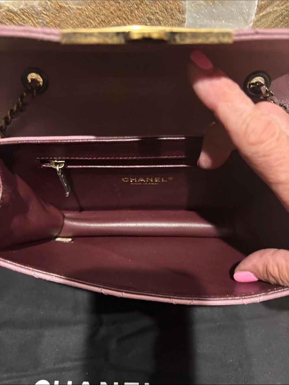CHANEL Pink Front Flap Caviar Quilted Leather Crossbody Bag